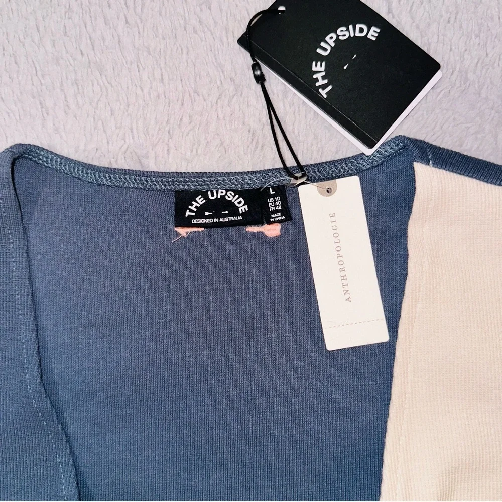 Anthropologie the Luna Kyra wrap top denim color - Picture 5 of 17